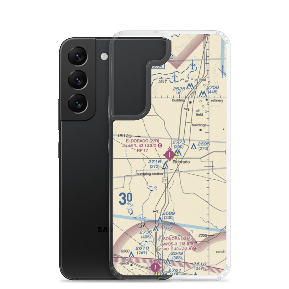 Eldorado Airport (27R) VFR Sectional Samsung Case Samsung Galaxy S22 model shown