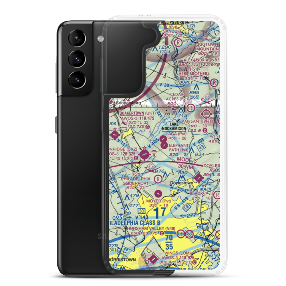 Elephant Path Airport (PS03) VFR Sectional Samsung Case Samsung Galaxy S21 Plus model shown