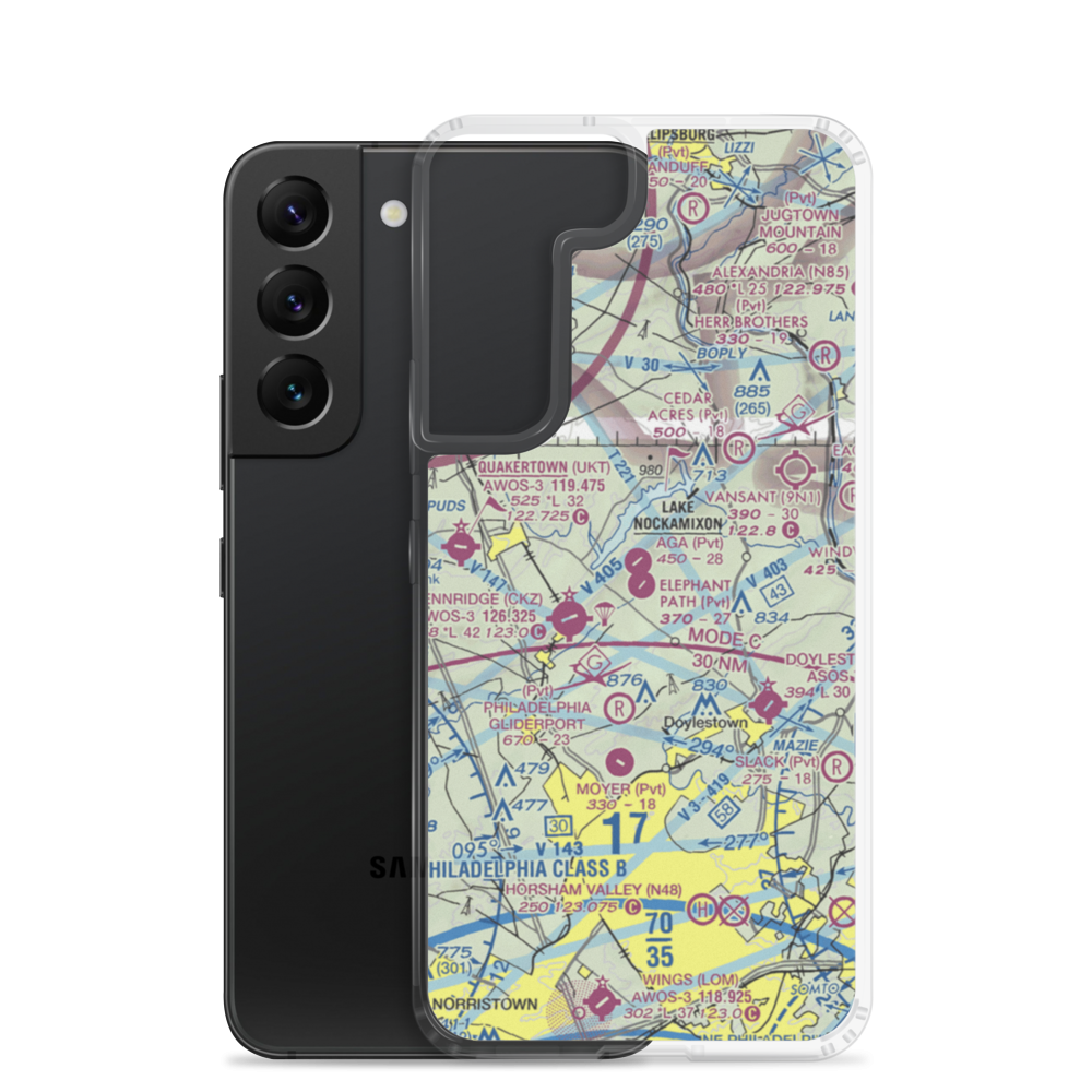 Elephant Path Airport (PS03) VFR Sectional Samsung Case Samsung Galaxy S22 model shown