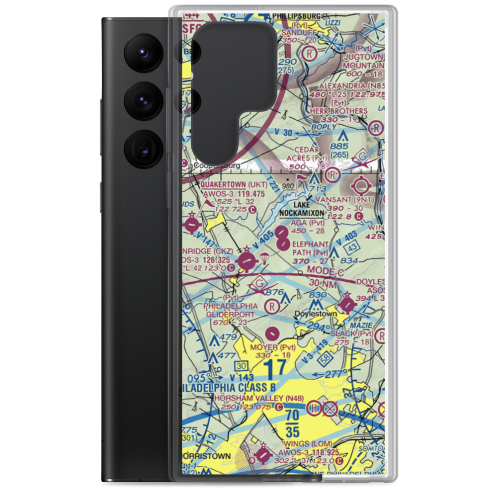 Elephant Path Airport (PS03) VFR Sectional Samsung Case Samsung Galaxy S22 Ultra model shown