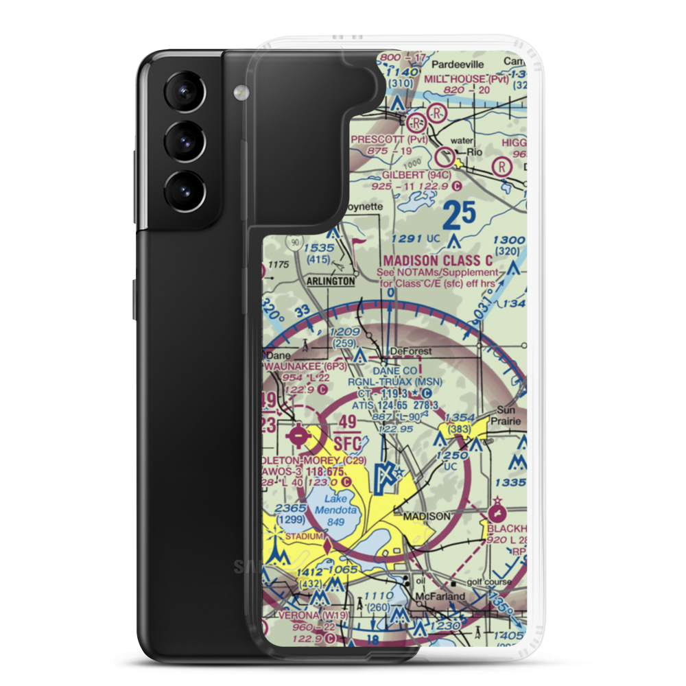 Elert Airport (WS12) VFR Sectional Samsung Case Samsung Galaxy S21 Plus model shown