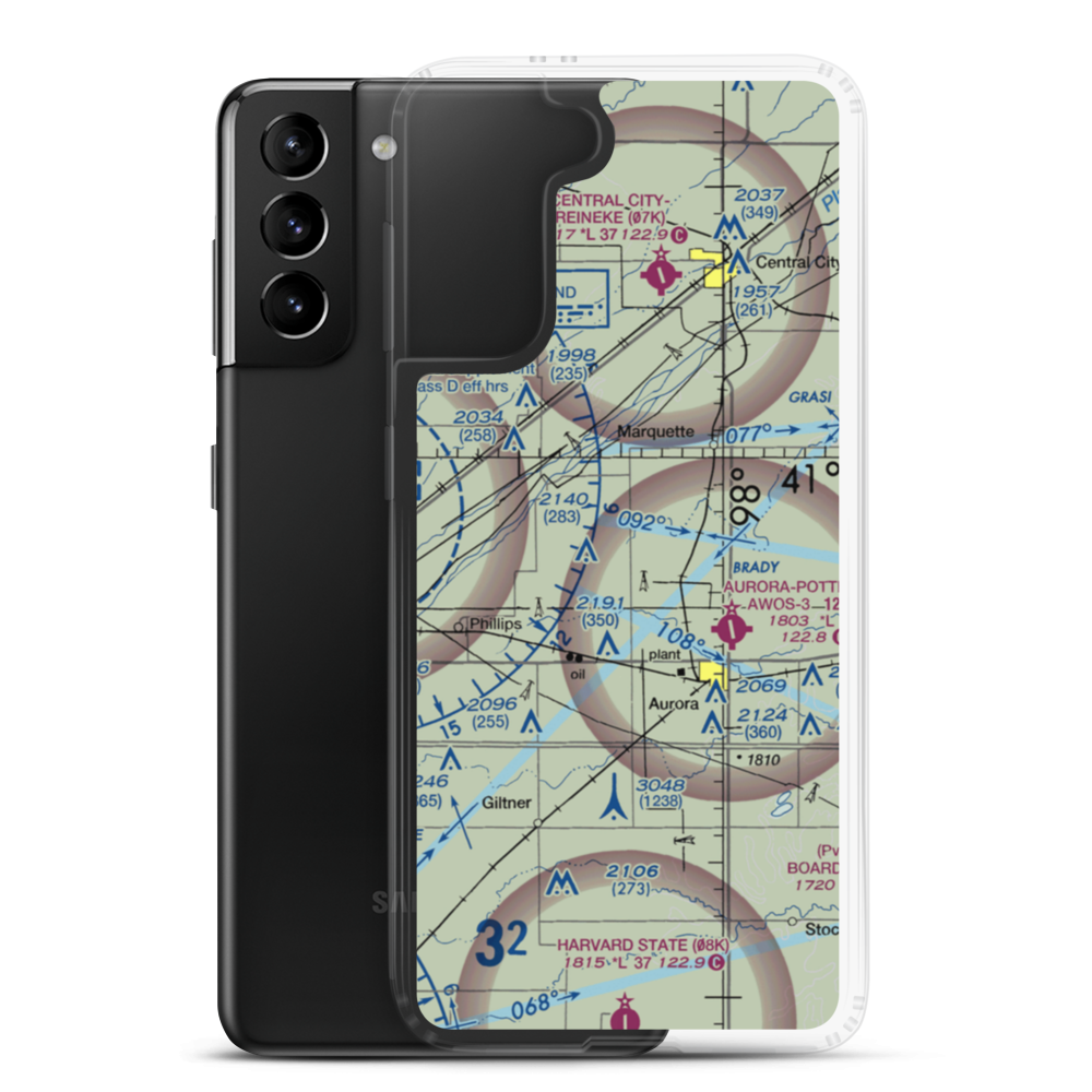 Elge Field (50NE) VFR Sectional Samsung Case Samsung Galaxy S21 Plus model shown
