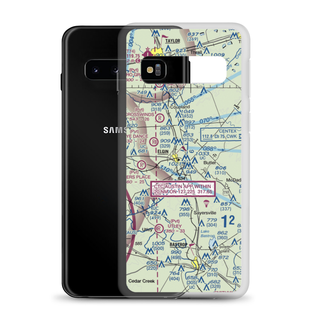 Elgin Intracontinental Airport (56TS) VFR Sectional Samsung Case Samsung Galaxy S10 model shown