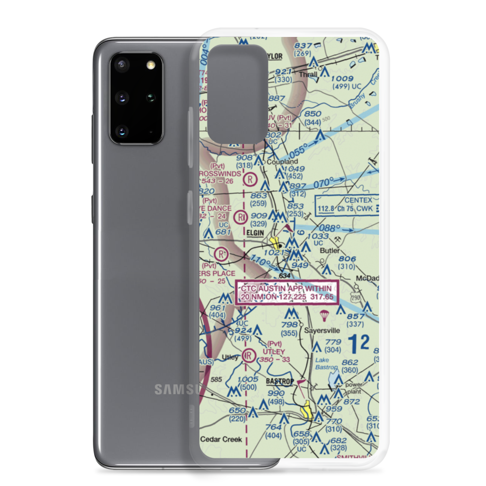 Elgin Intracontinental Airport (56TS) VFR Sectional Samsung Case Samsung Galaxy S20 Plus model shown