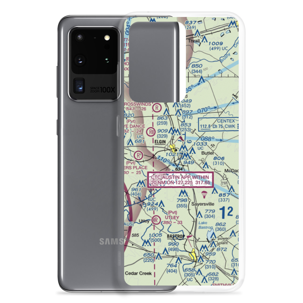 Elgin Intracontinental Airport (56TS) VFR Sectional Samsung Case Samsung Galaxy S20 Ultra model shown