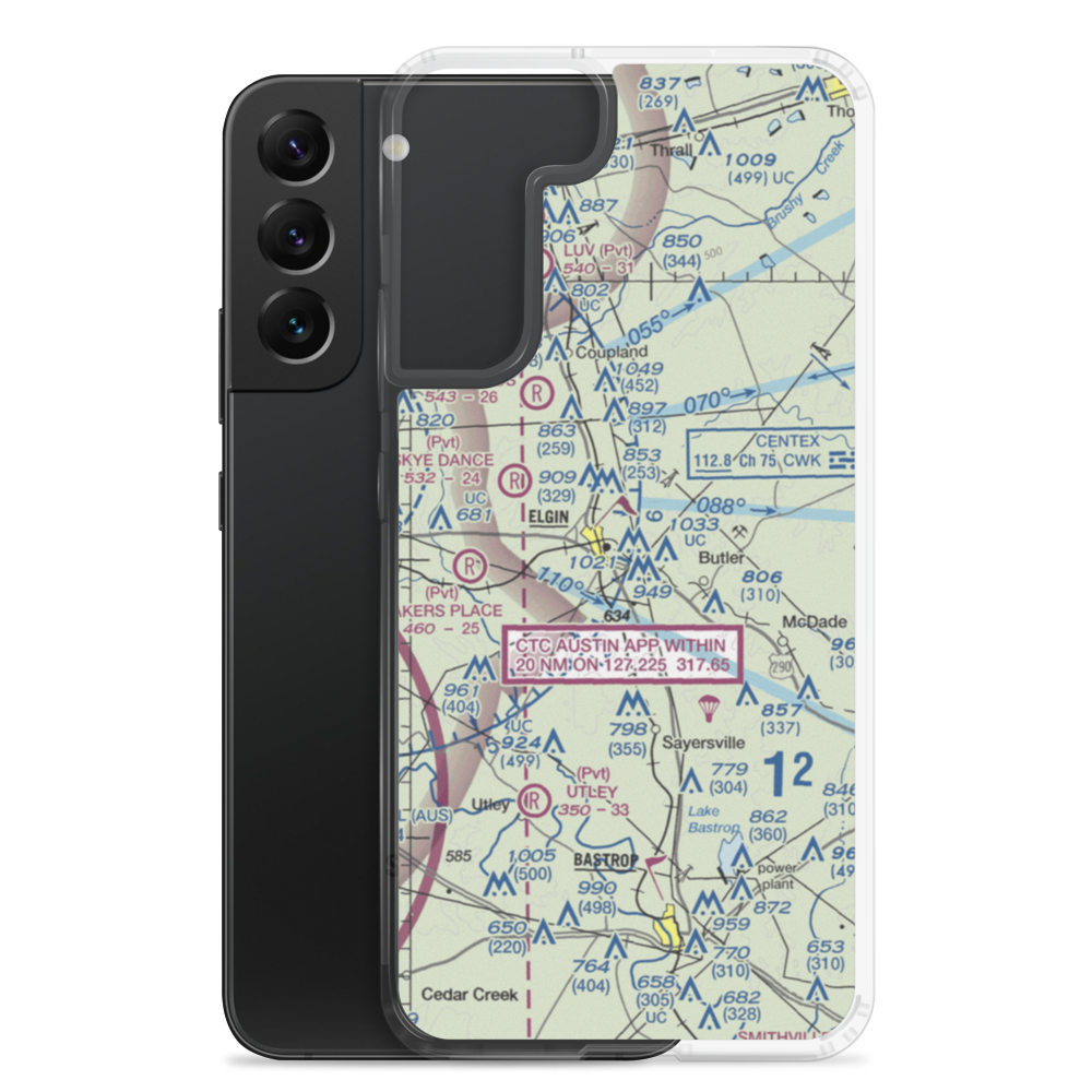 Elgin Intracontinental Airport (56TS) VFR Sectional Samsung Case Samsung Galaxy S22 Plus model shown