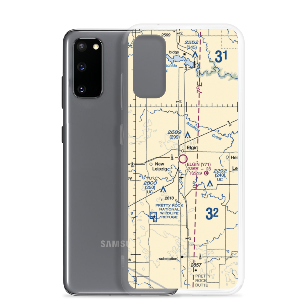Elgin Municipal Airport (Y71) VFR Sectional Samsung Case Samsung Galaxy S20 model shown
