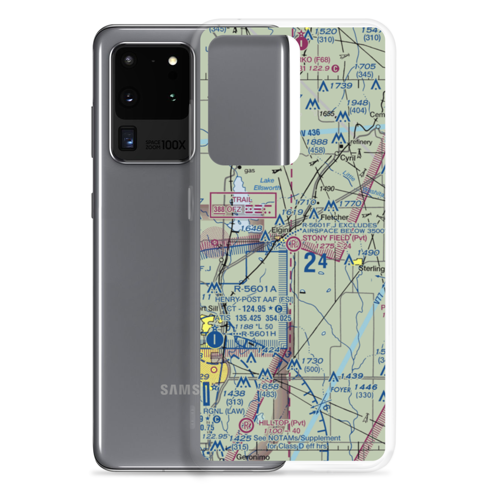 Elgin's Stony Field Airport (OK03) VFR Sectional Samsung Case Samsung Galaxy S20 Ultra model shown