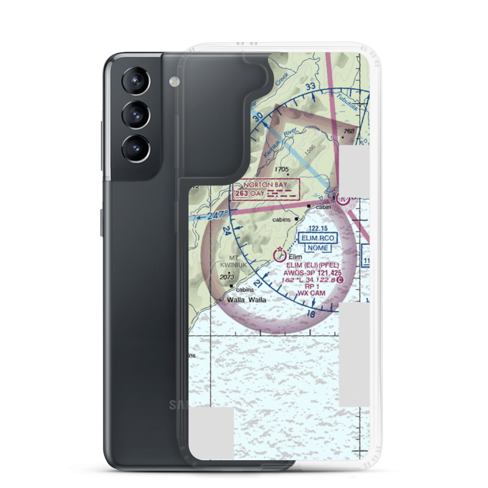 Elim Airport (ELI) VFR Sectional Samsung Case Samsung Galaxy S21 model shown