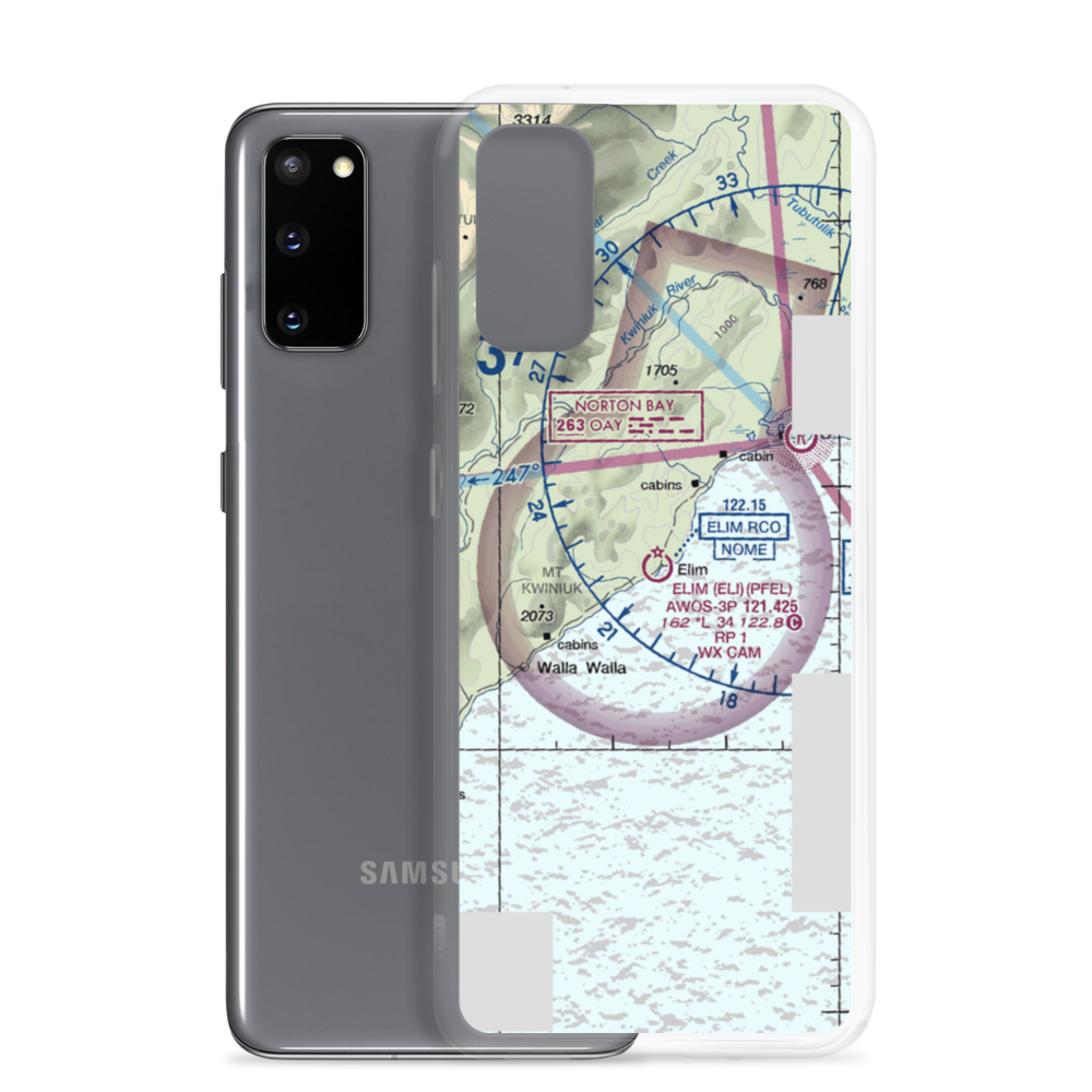 Elim Airport (ELI) VFR Sectional Samsung Case Samsung Galaxy S20 model shown