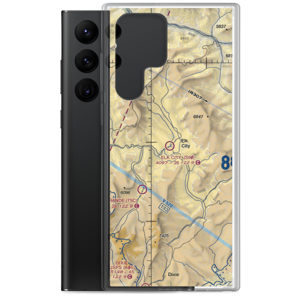 Elk City Airport (S90) VFR Sectional Samsung Case Samsung Galaxy S22 Ultra model shown
