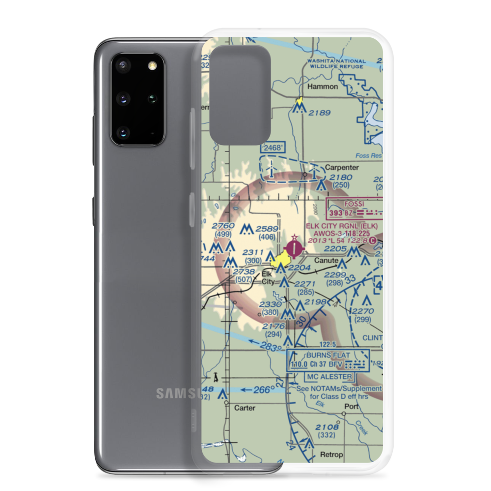 Elk City Regional Business Airport (ELK) VFR Sectional Samsung Case Samsung Galaxy S20 Plus model shown