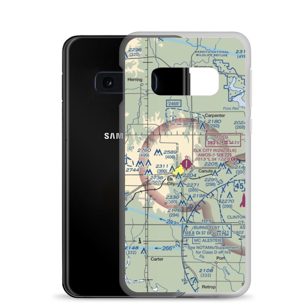Elk City Regional Business Airport (ELK) VFR Sectional Samsung Case Samsung Galaxy S10e model shown