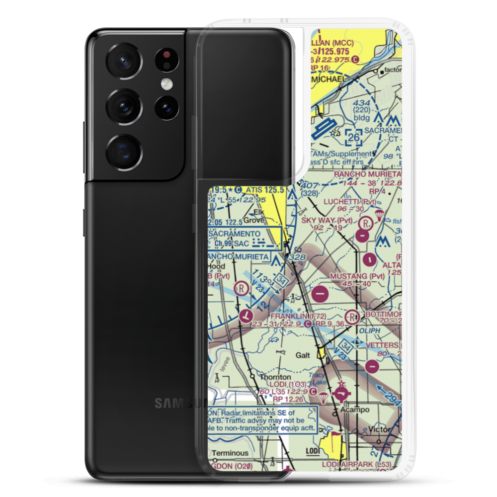 Elk Grove Airport (E27) VFR Sectional Samsung Case Samsung Galaxy S21 Ultra model shown