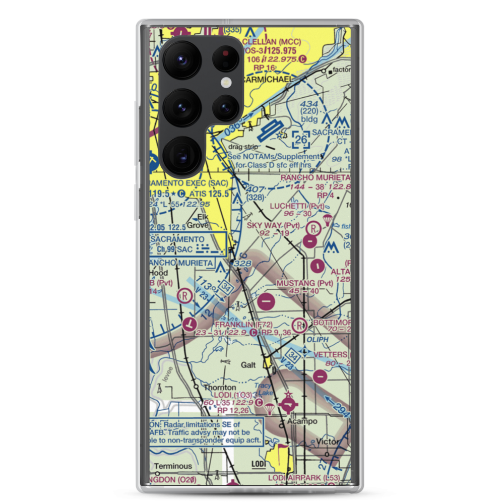 Elk Grove Airport (E27) VFR Sectional Samsung Case Samsung Galaxy S22 Ultra model shown