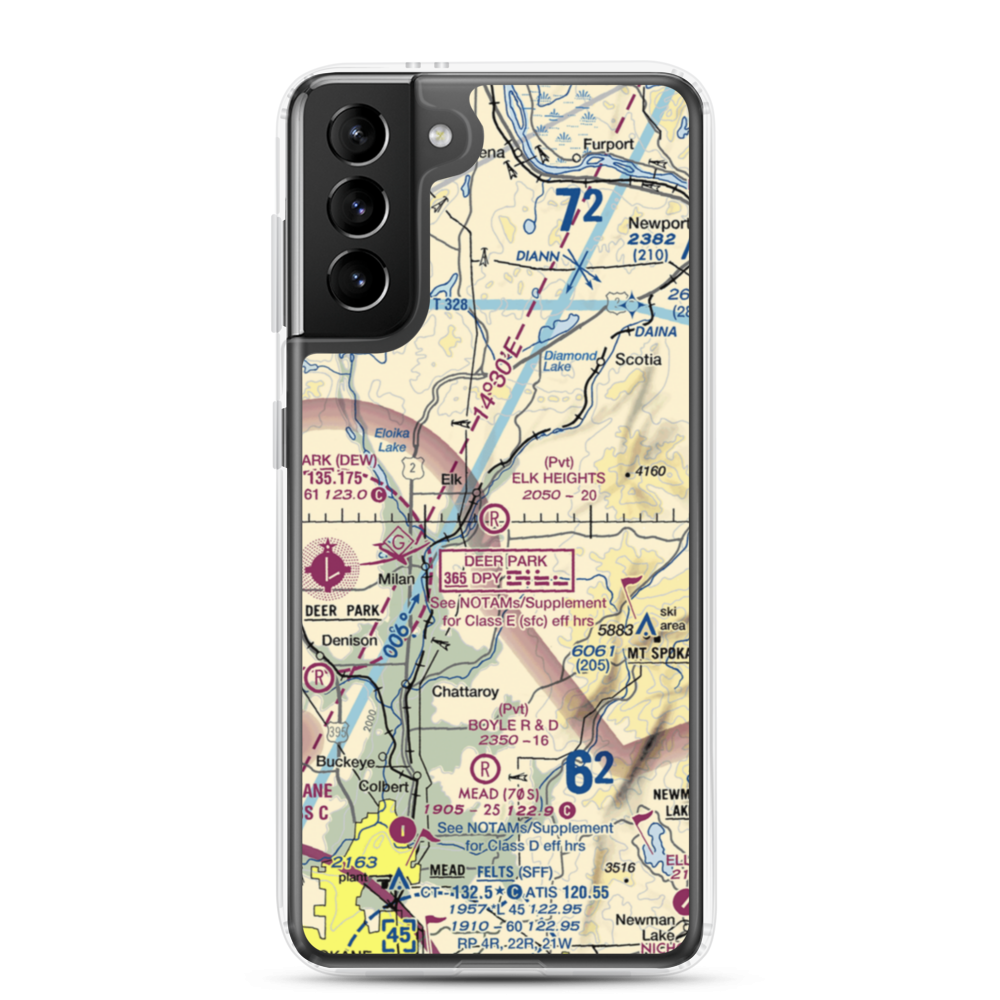 Elk Heights Airport (WN04) VFR Sectional Samsung Case Samsung Galaxy S21 Plus model shown