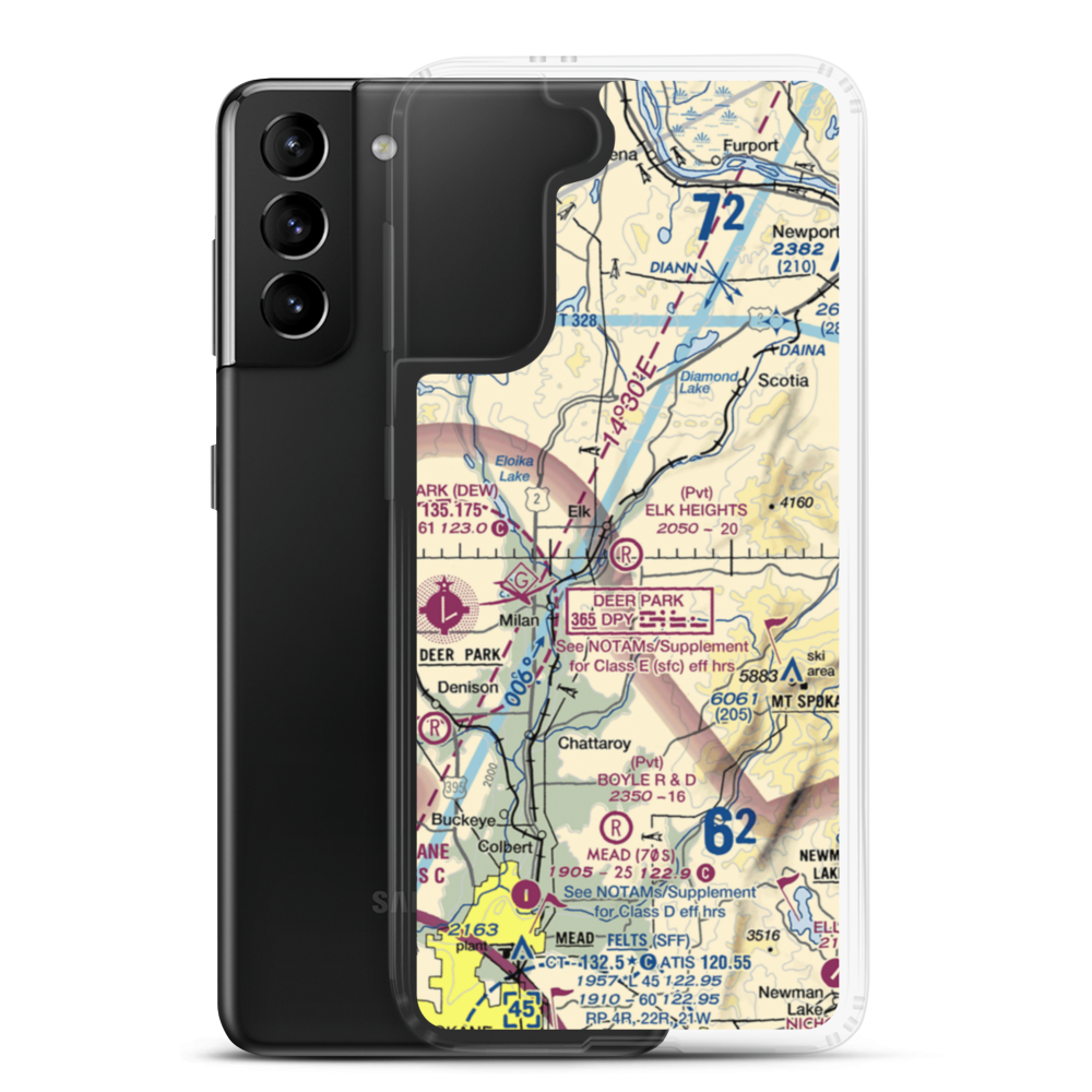 Elk Heights Airport (WN04) VFR Sectional Samsung Case Samsung Galaxy S21 Plus model shown