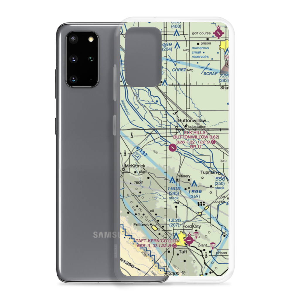 Elk Hills Buttonwillow Airport (L62) VFR Sectional Samsung Case Samsung Galaxy S20 Plus model shown