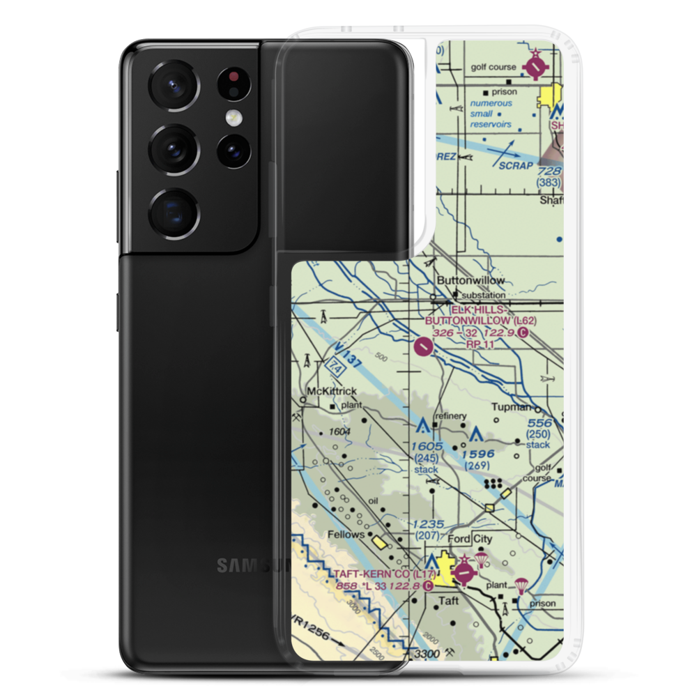 Elk Hills Buttonwillow Airport (L62) VFR Sectional Samsung Case Samsung Galaxy S21 Ultra model shown