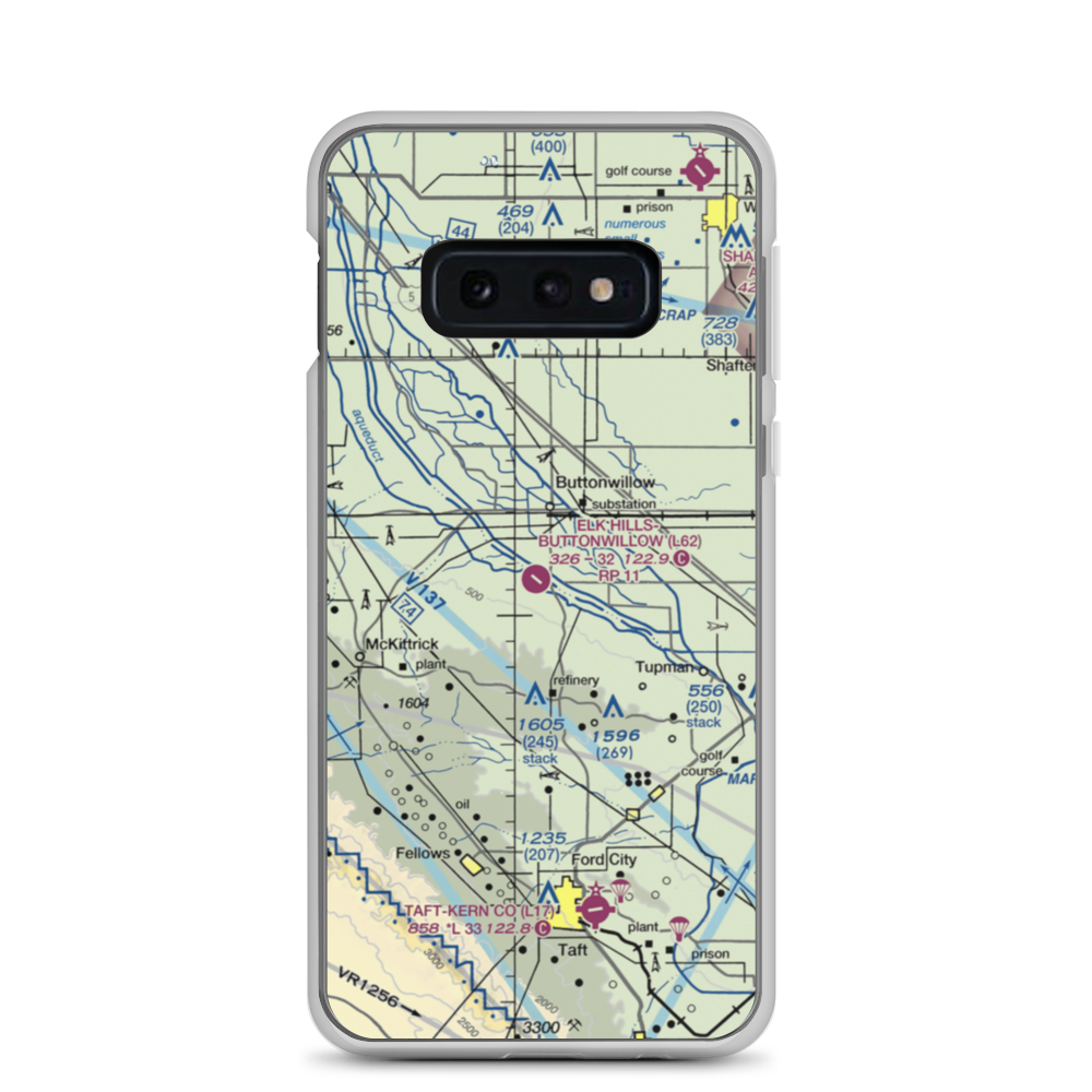 Elk Hills Buttonwillow Airport (L62) VFR Sectional Samsung Case Samsung Galaxy S10e model shown