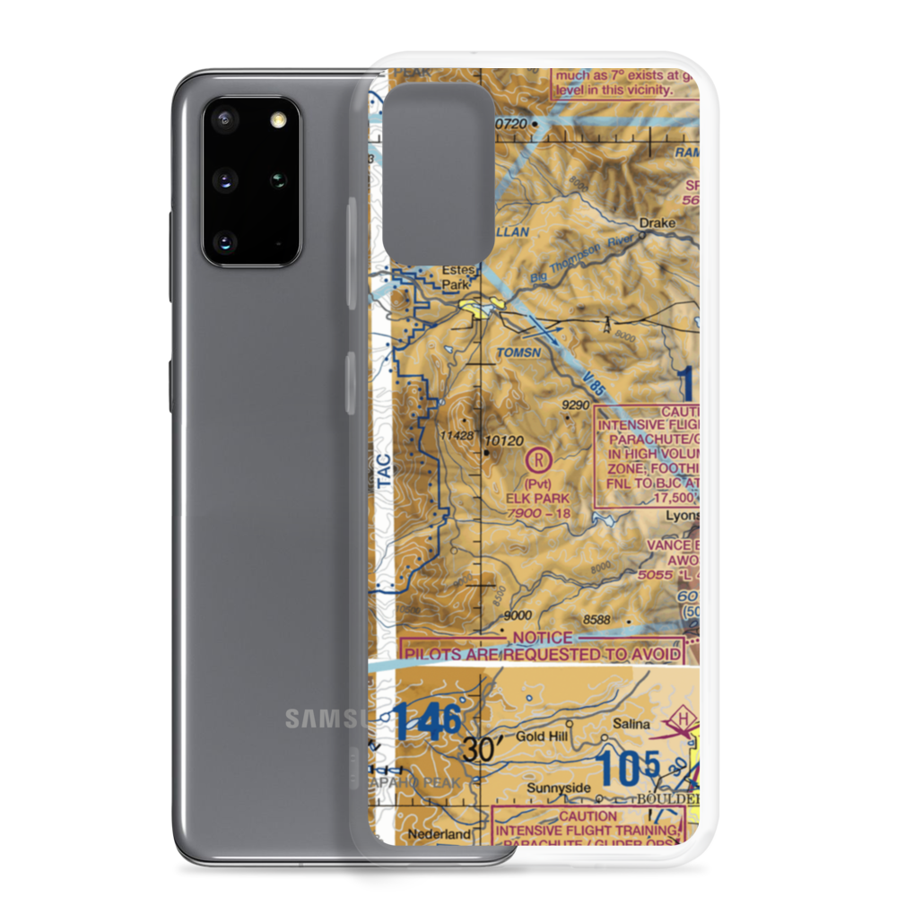 Elk Park Ranch Airport (34CD) VFR Sectional Samsung Case Samsung Galaxy S20 Plus model shown