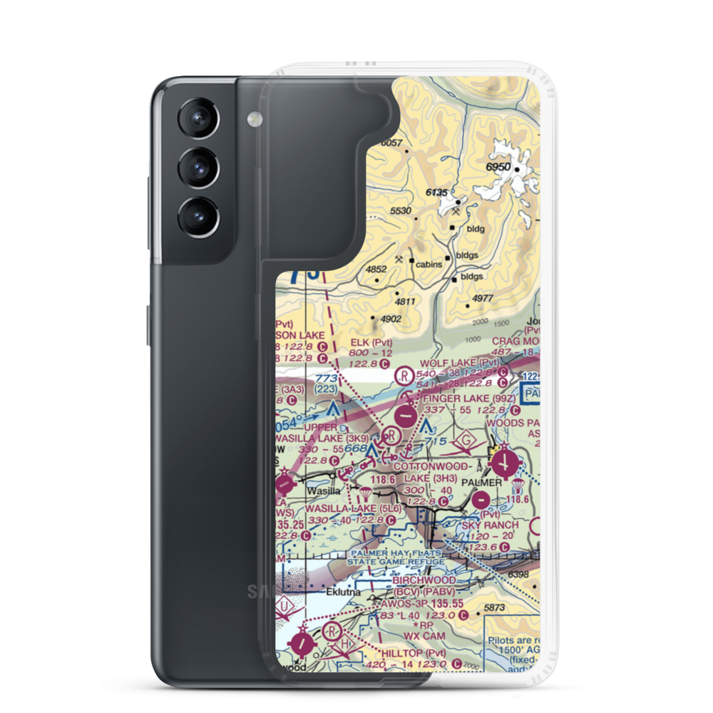Elk Ranch Airport (9AA1) VFR Sectional Samsung Case Samsung Galaxy S21 model shown