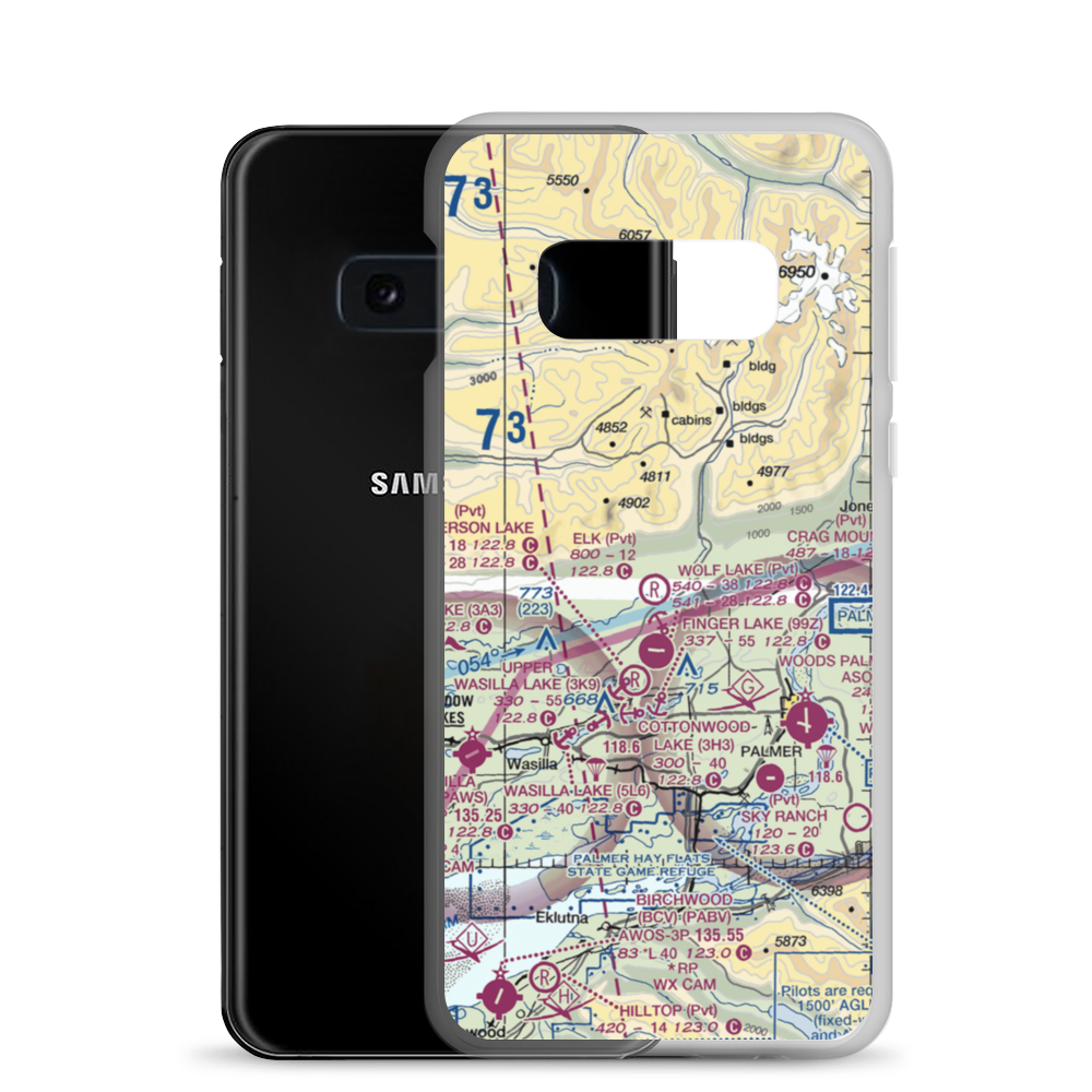 Elk Ranch Airport (9AA1) VFR Sectional Samsung Case Samsung Galaxy S10e model shown