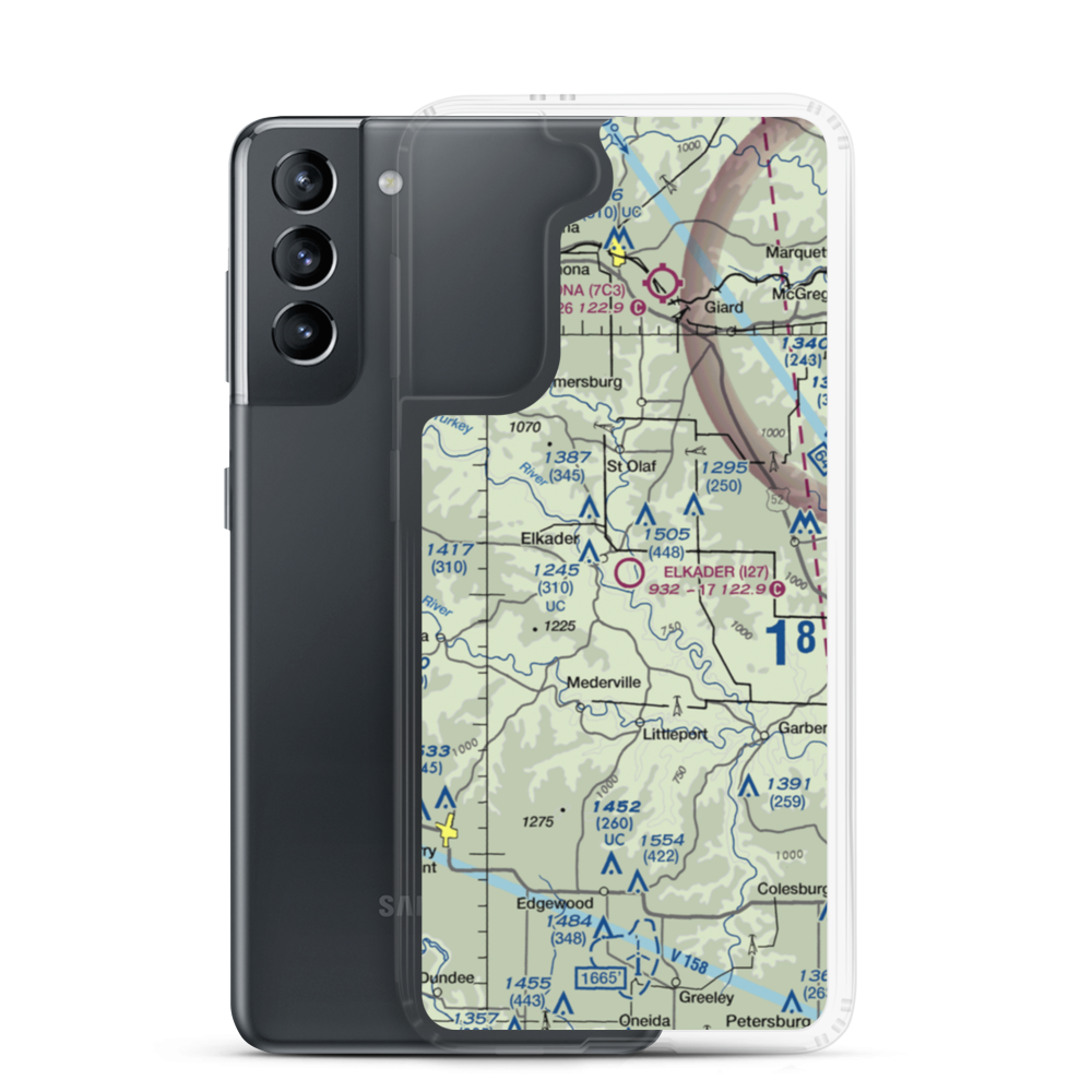 Elkader Airport (I27) VFR Sectional Samsung Case Samsung Galaxy S21 model shown