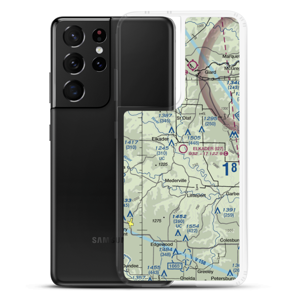 Elkader Airport (I27) VFR Sectional Samsung Case Samsung Galaxy S21 Ultra model shown