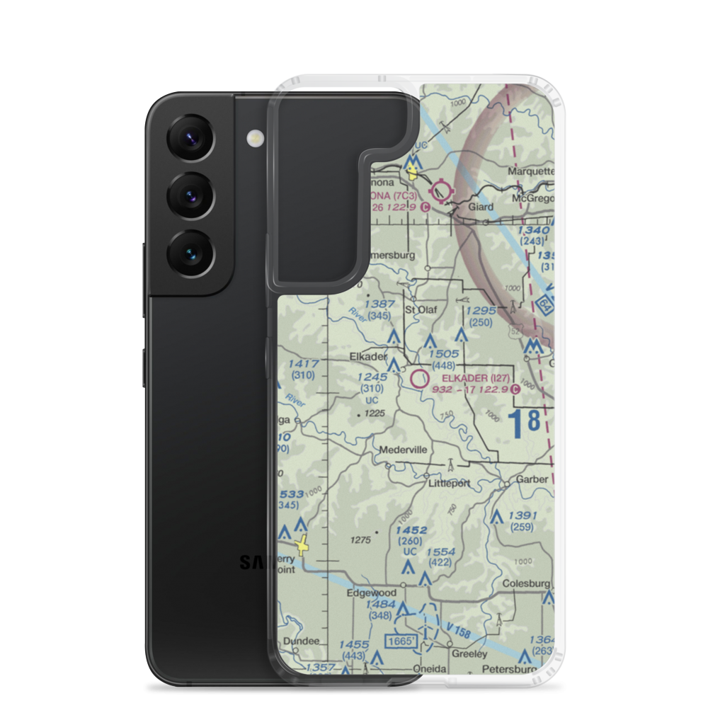 Elkader Airport (I27) VFR Sectional Samsung Case Samsung Galaxy S22 model shown