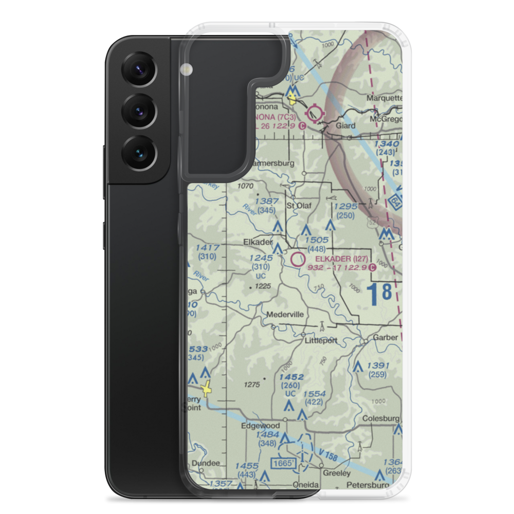 Elkader Airport (I27) VFR Sectional Samsung Case Samsung Galaxy S22 Plus model shown