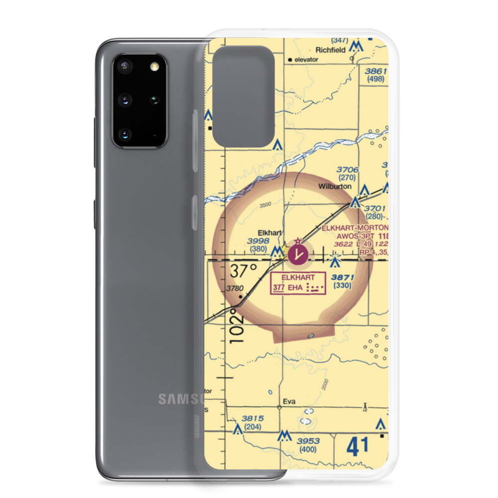 Elkhart Morton County Airport (EHA) VFR Sectional Samsung Case Samsung Galaxy S20 Plus model shown