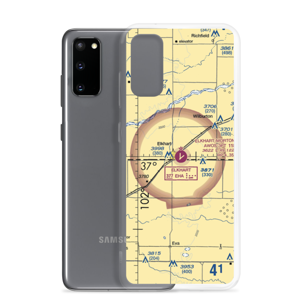Elkhart Morton County Airport (EHA) VFR Sectional Samsung Case Samsung Galaxy S20 model shown