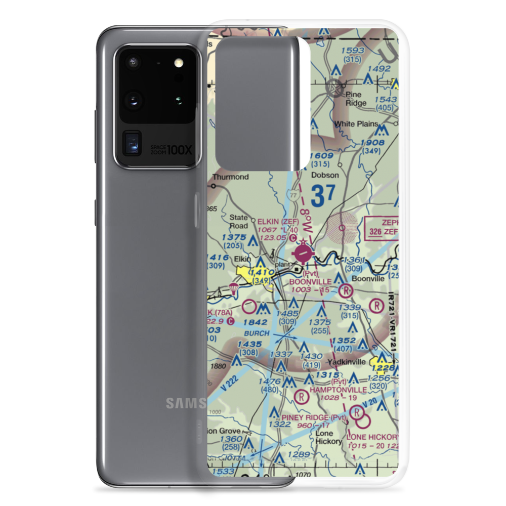 Elkin Municipal Airport (ZEF) VFR Sectional Samsung Case Samsung Galaxy S20 Ultra model shown