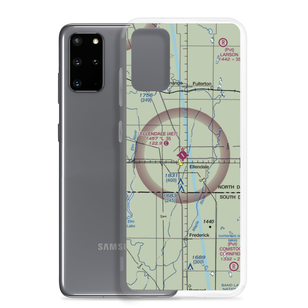 Ellendale Municipal Airport (4E7) VFR Sectional Samsung Case Samsung Galaxy S20 Plus model shown