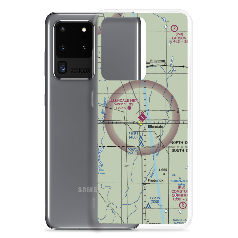 Ellendale Municipal Airport (4E7) VFR Sectional Samsung Case Samsung Galaxy S20 Ultra model shown
