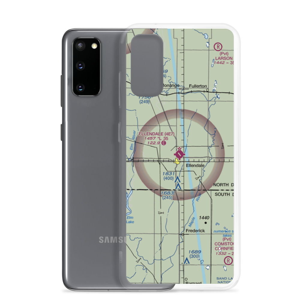 Ellendale Municipal Airport (4E7) VFR Sectional Samsung Case Samsung Galaxy S20 model shown