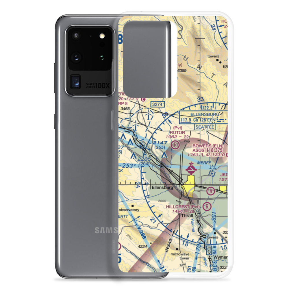 Ellensburg (Rotor Ranch) Airport (79WT) VFR Sectional Samsung Case Samsung Galaxy S20 Ultra model shown