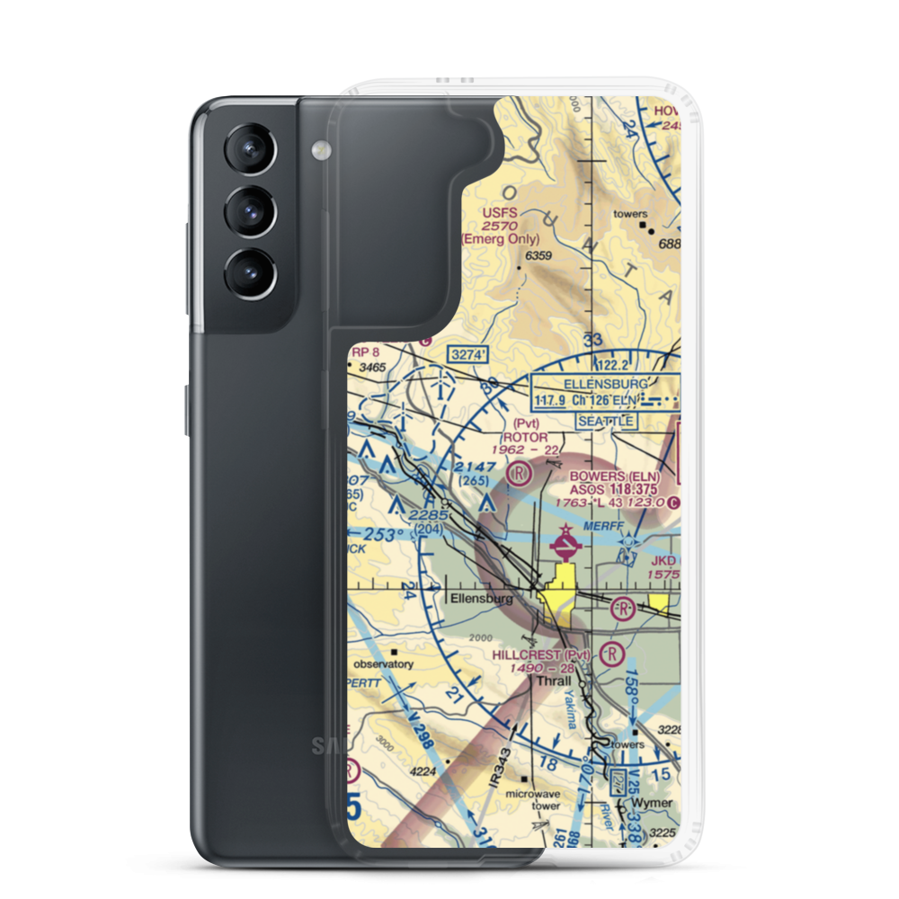 Ellensburg (Rotor Ranch) Airport (79WT) VFR Sectional Samsung Case Samsung Galaxy S21 model shown