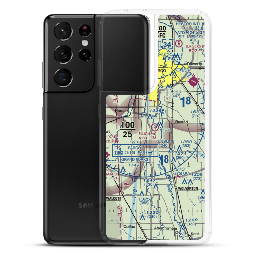 Ellig Field (ND99) VFR Sectional Samsung Case Samsung Galaxy S21 Ultra model shown
