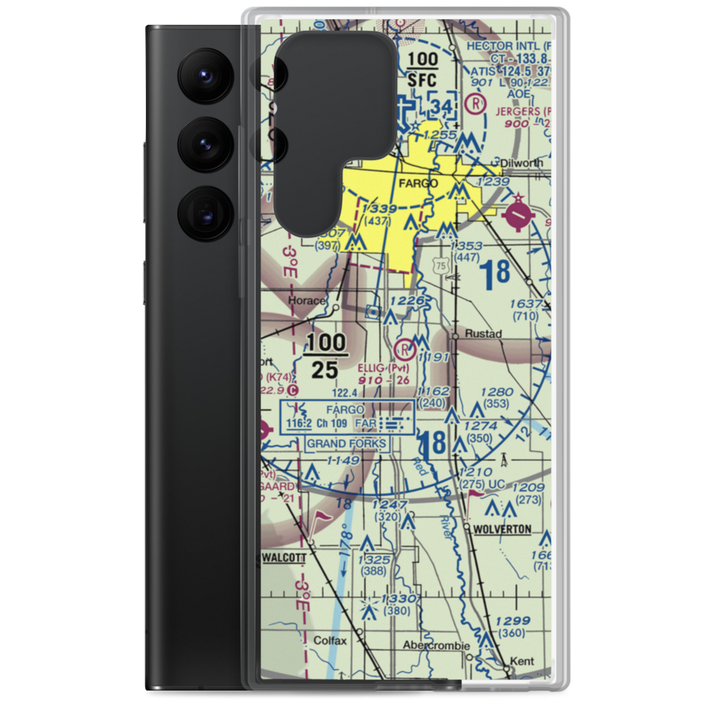 Ellig Field (ND99) VFR Sectional Samsung Case Samsung Galaxy S22 Ultra model shown