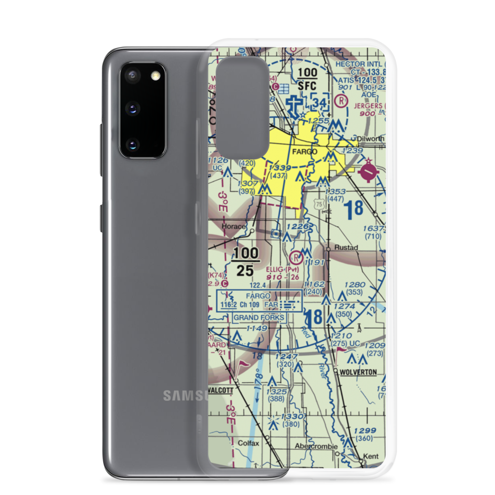Ellig Field (ND99) VFR Sectional Samsung Case Samsung Galaxy S20 model shown