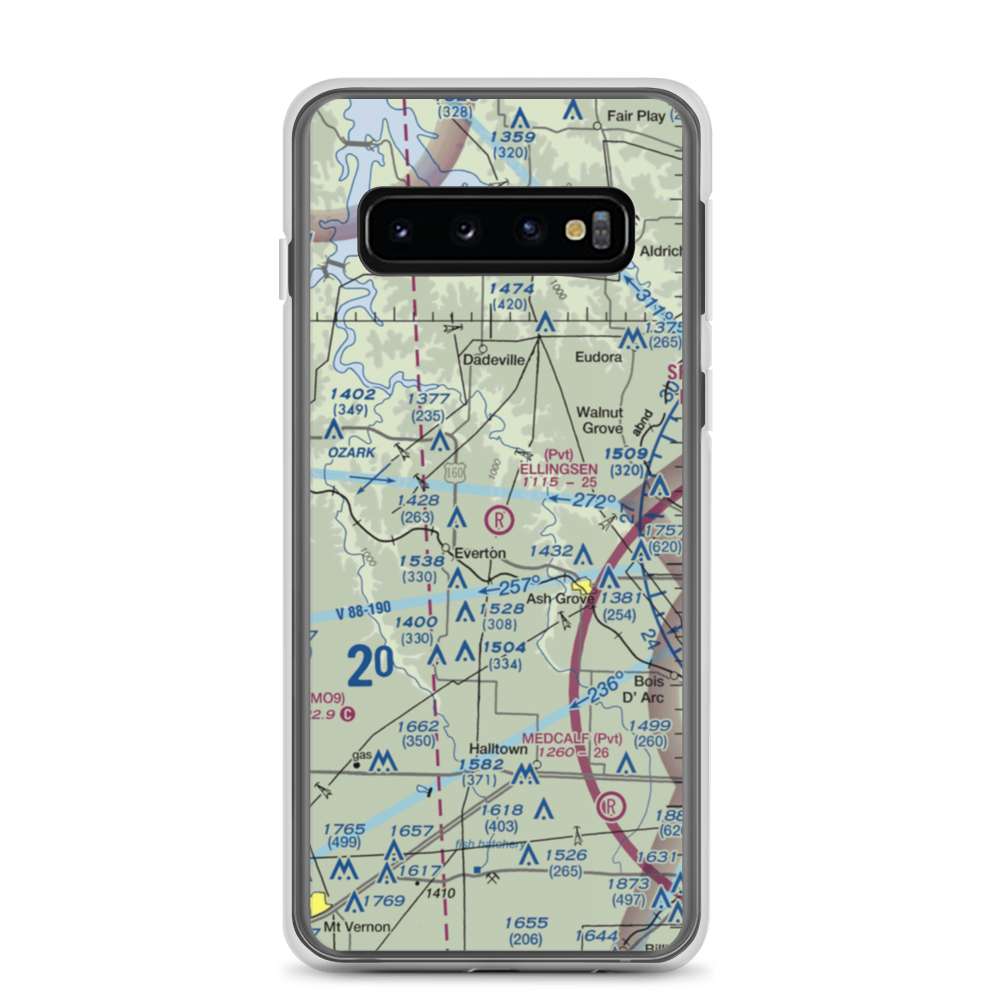Ellingsen Field (MO34) VFR Sectional Samsung Case Samsung Galaxy S10 model shown