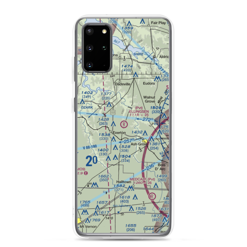 Ellingsen Field (MO34) VFR Sectional Samsung Case Samsung Galaxy S20 Plus model shown