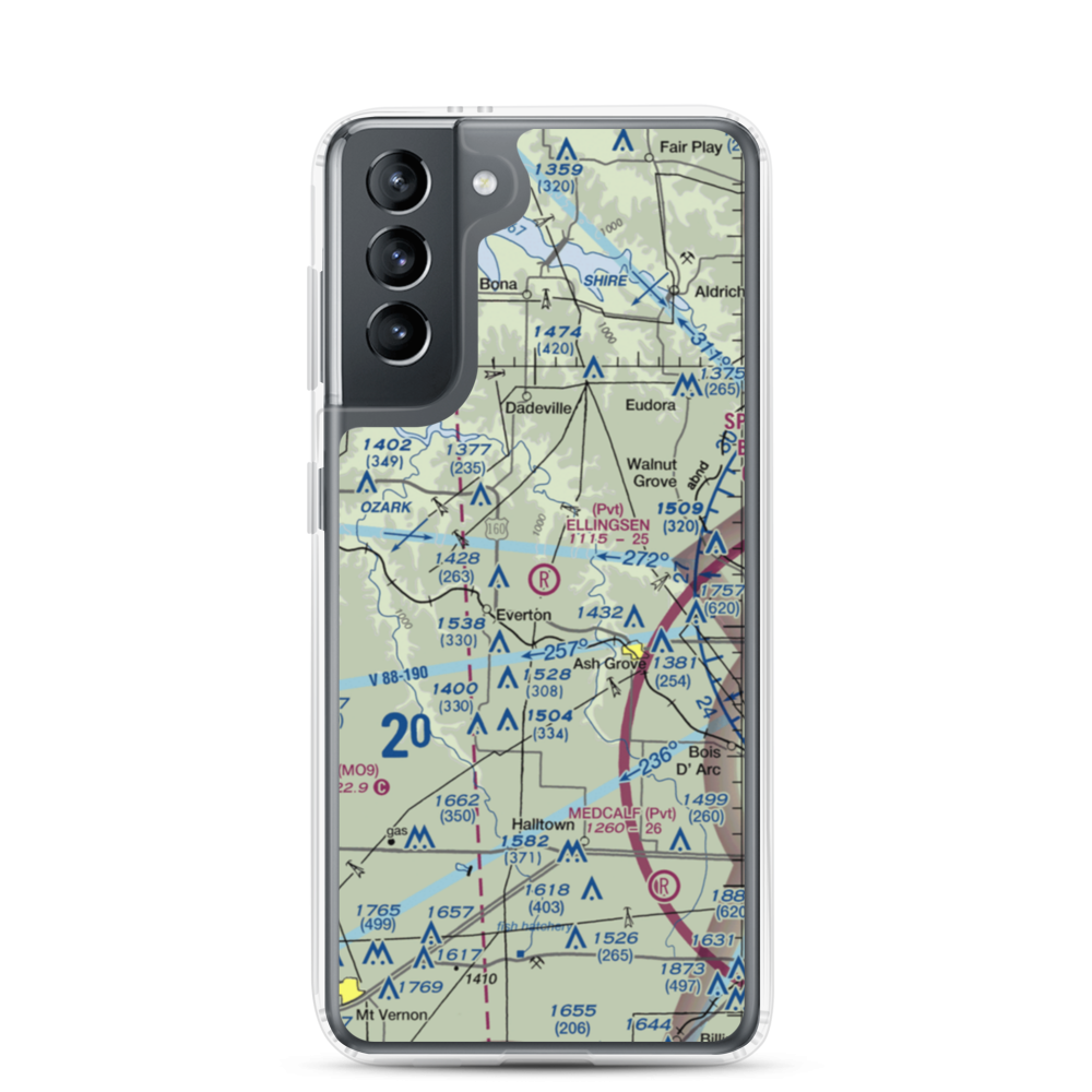 Ellingsen Field (MO34) VFR Sectional Samsung Case Samsung Galaxy S21 model shown