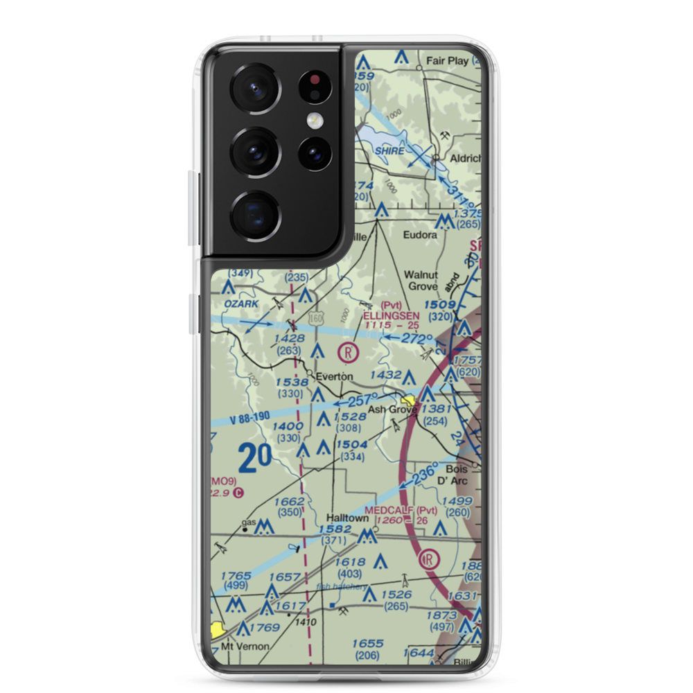 Ellingsen Field (MO34) VFR Sectional Samsung Case Samsung Galaxy S21 Ultra model shown