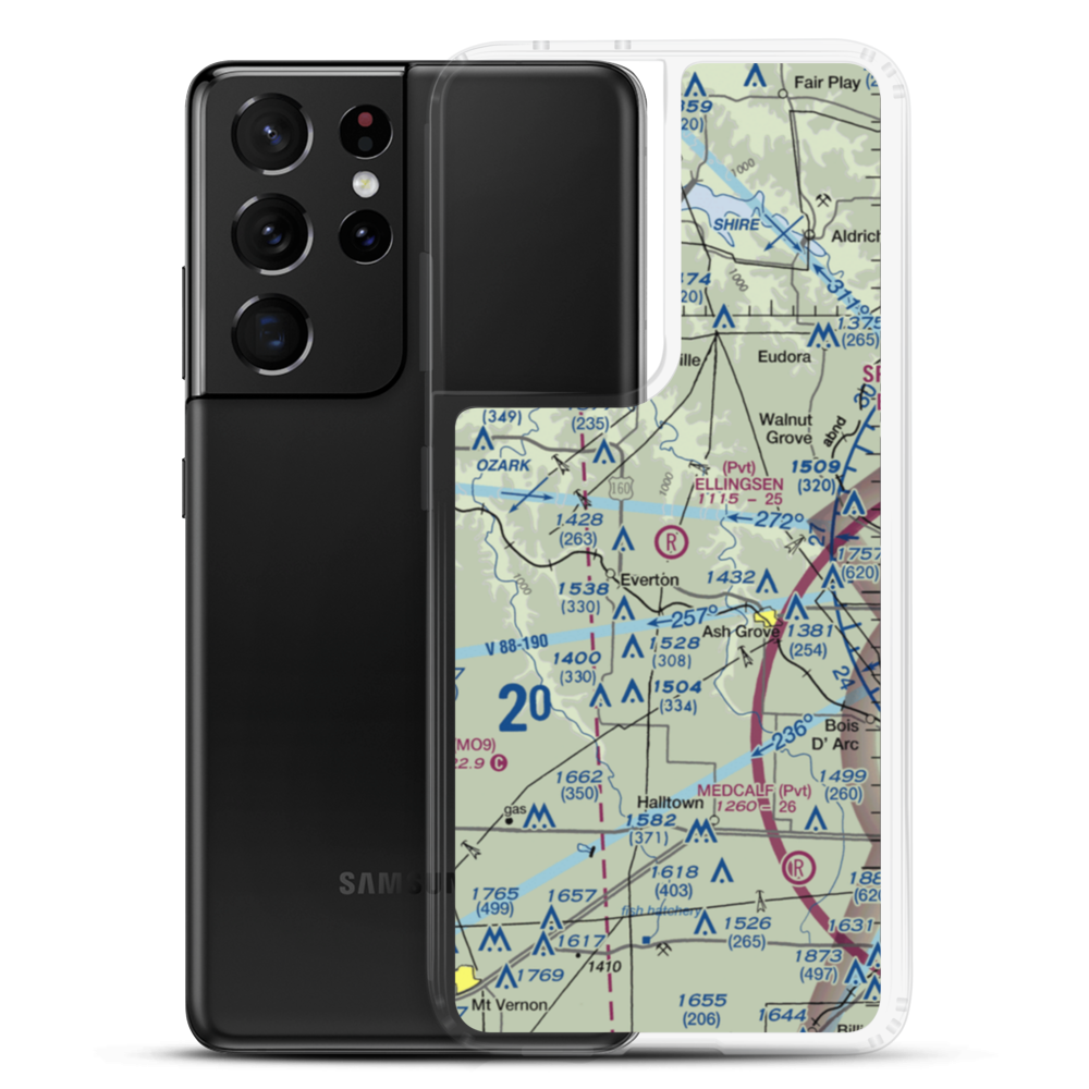 Ellingsen Field (MO34) VFR Sectional Samsung Case Samsung Galaxy S21 Ultra model shown