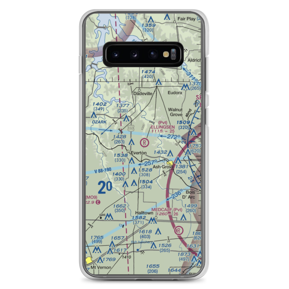 Ellingsen Field (MO34) VFR Sectional Samsung Case Samsung Galaxy S10+ model shown