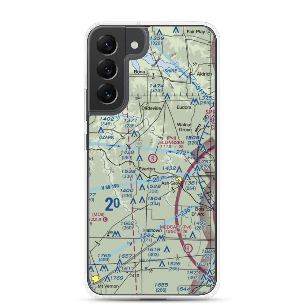 Ellingsen Field (MO34) VFR Sectional Samsung Case Samsung Galaxy S22 Plus model shown