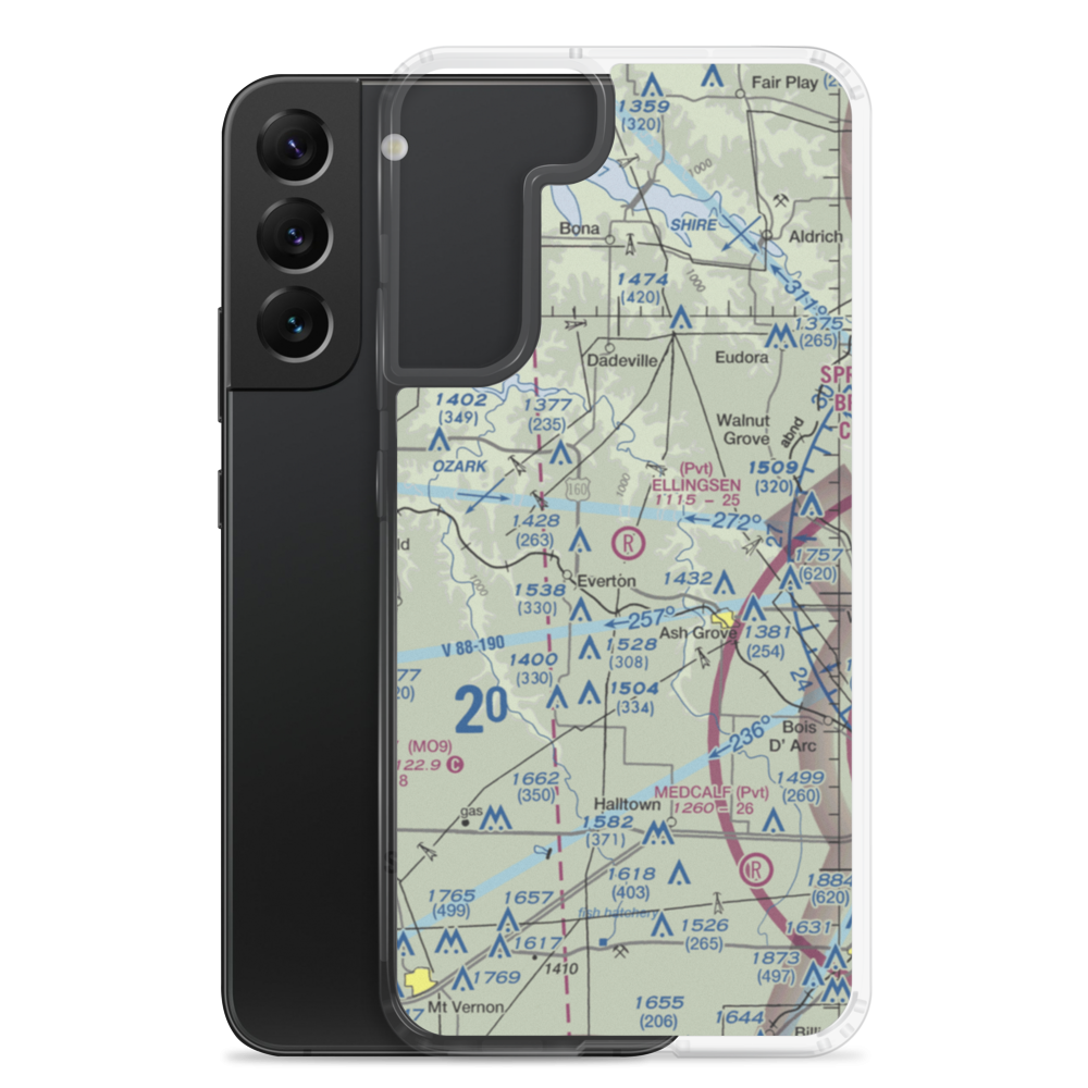 Ellingsen Field (MO34) VFR Sectional Samsung Case Samsung Galaxy S22 Plus model shown
